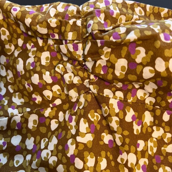 J Crew Size 4 Tiered Ruffled Strapless Summer Cotton Dress Green/Purple/Cream - Picture 5 of 9